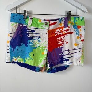 Loudmouth Golf Women’s Shorts Paint Splatter Print Size 6